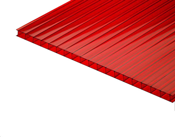 Сотовый Поликарбонат Plastilux 10мм Красный (гарантия 12 лет)